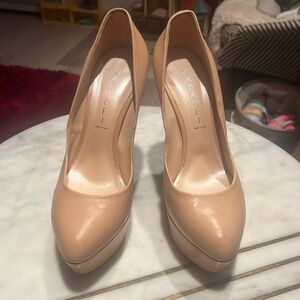 Nude high platform shoes. Sz 39